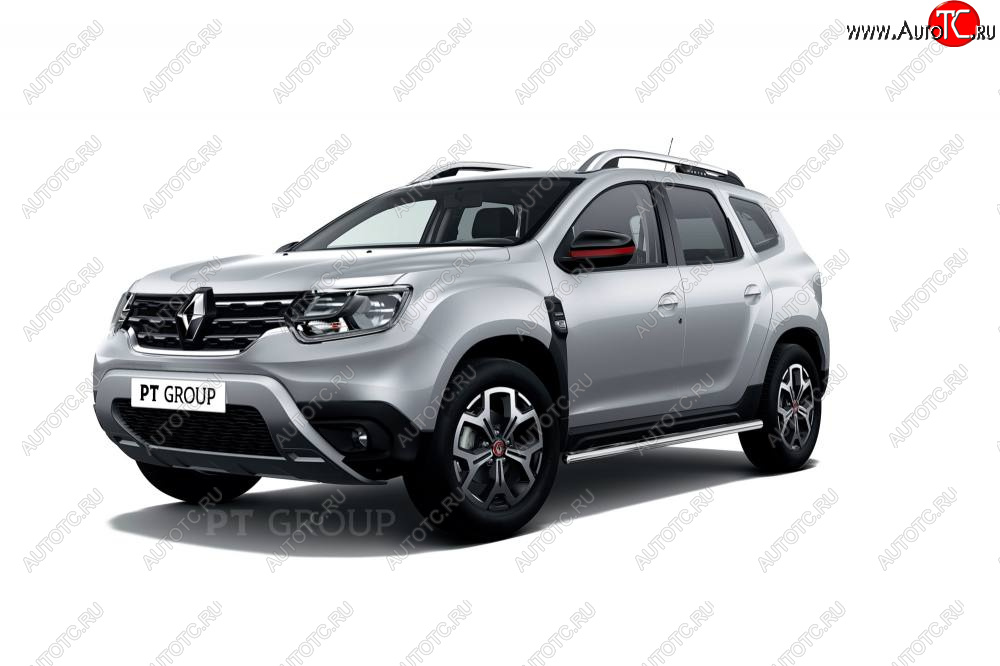 18 089 р. Защита порогов (прямая, Ø63 мм) Petroil Tuning Renault Duster HM рестайлинг (2021-2024) (полированная нержавейка)  с доставкой в г. Краснодар