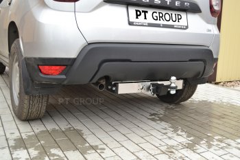 18 399 р. Фаркоп (с нержавеющей накладкой) Petroil Tuning Renault Duster HM (2020-2024) (Без заглушки )  с доставкой в г. Краснодар. Увеличить фотографию 3