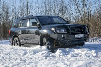 65 999 р. Бампер передний силовой РИФ  Toyota Land Cruiser  200 (2007-2015) дорестайлинг, 1-ый рестайлинг (С дополнительными фарами, защитной дугой и защитой бачка омывателя)  с доставкой в г. Краснодар. Увеличить фотографию 3