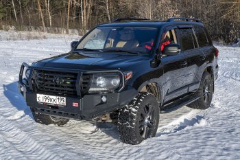 65 999 р. Бампер передний силовой РИФ  Toyota Land Cruiser  200 (2007-2015) дорестайлинг, 1-ый рестайлинг (С дополнительными фарами, защитной дугой и защитой бачка омывателя)  с доставкой в г. Краснодар. Увеличить фотографию 2