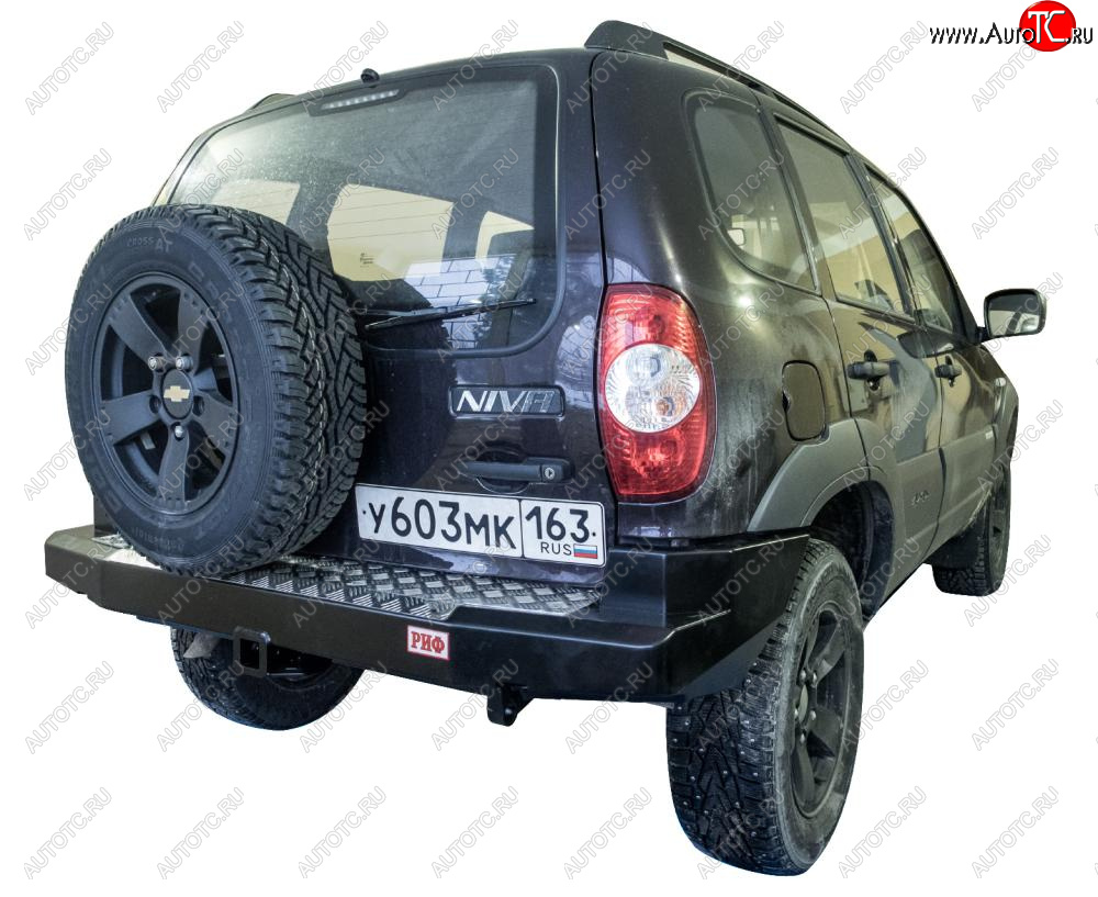 37 649 р. Бампер задний силовой РИФ Chevrolet Niva 2123 дорестайлинг (2002-2008) (С квадратом под фаркоп)  с доставкой в г. Краснодар