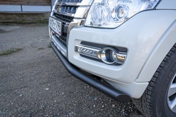 38 999 р. Бампер передний силовой РИФ Mitsubishi Pajero 4 V90 дорестайлинг (2006-2011) (Под площадку для лебёдки RIFPJR-30000 с защитой радиатора)  с доставкой в г. Краснодар. Увеличить фотографию 2