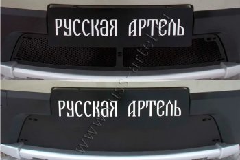 2 999 р. Защитная сетка и зимняя заглушка решетки радиатора Русская Артель  Renault Sandero Stepway  (BS) (2010-2014) (Поверхность текстурная)  с доставкой в г. Краснодар. Увеличить фотографию 2