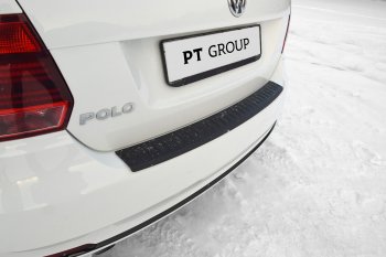 1 039 р. Накладка на задний бампер Petroil Tuning Volkswagen Polo 5 седан рестайлинг (2015-2020) (Текстурная поврехность)  с доставкой в г. Краснодар. Увеличить фотографию 2