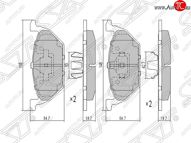 1 049 р. Колодки тормозные SAT (передние) Audi A1 8X1 хэтчбэк 3 дв. дорестайлинг (2010-2014)  с доставкой в г. Краснодар