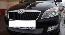 1 539 р. Сетка на бампер (рестайлинг) Russtal (хром) Skoda Fabia Mk2 универсал дорестайлинг (2007-2010)  с доставкой в г. Краснодар. Увеличить фотографию 4