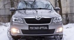 959 р. Зимняя заглушка решетки переднего бампера РА  Skoda Fabia  Mk2 (2010-2014) универсал рестайлинг, хэтчбэк рестайлинг  с доставкой в г. Краснодар. Увеличить фотографию 2