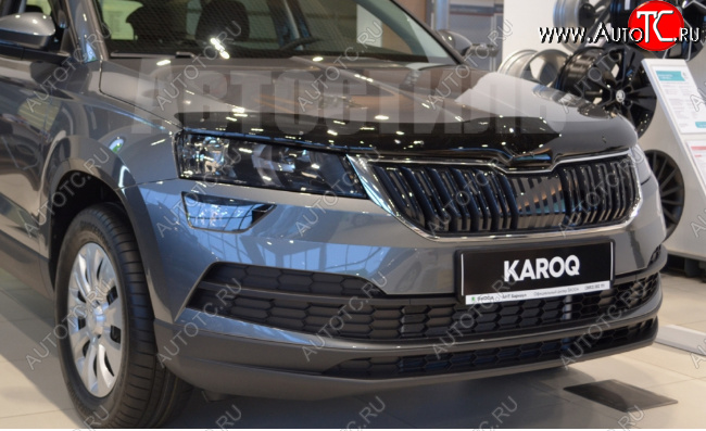 2 999 р. Дефлектор капота SIM Skoda Karoq NU7 дорестайлинг (2017-2021)  с доставкой в г. Краснодар