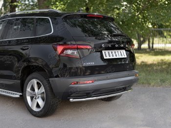 15 999 р. Защита заднего бампера (Ø42 мм, нержавейка) SLITKOFF Skoda Karoq NU7 дорестайлинг (2017-2021)  с доставкой в г. Краснодар. Увеличить фотографию 2