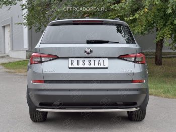 17 499 р. Защита заднего бампера (Ø42 мм, нержавейка) SLITKOFF  Skoda Kodiaq  NU7 (2017-2021) дорестайлинг  с доставкой в г. Краснодар. Увеличить фотографию 2