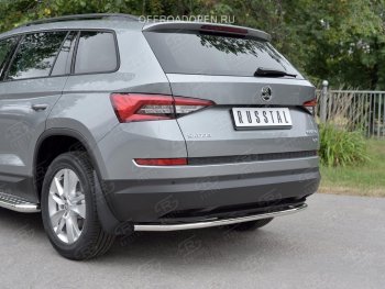 17 499 р. Защита заднего бампера (Ø42 мм, нержавейка) SLITKOFF  Skoda Kodiaq  NU7 (2017-2021) дорестайлинг  с доставкой в г. Краснодар. Увеличить фотографию 3