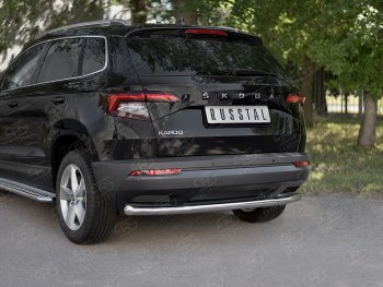 15 249 р. Защита заднего бампера (Ø63 мм, нержавейка) SLITKOFF Skoda Kodiaq NU7 дорестайлинг (2017-2021)  с доставкой в г. Краснодар. Увеличить фотографию 2