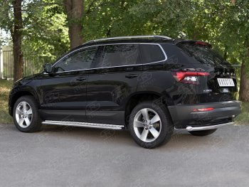 15 249 р. Защита заднего бампера (Ø63 мм, нержавейка) SLITKOFF Skoda Kodiaq NU7 дорестайлинг (2017-2021)  с доставкой в г. Краснодар. Увеличить фотографию 4