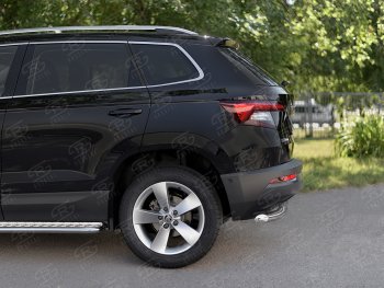 15 249 р. Защита заднего бампера (Ø63 мм, нержавейка) SLITKOFF Skoda Kodiaq NU7 дорестайлинг (2017-2021)  с доставкой в г. Краснодар. Увеличить фотографию 3