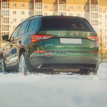 5 399 р. Имитация насадок глушителя MV-Tuning  Skoda Kodiaq  NU7 (2017-2021) дорестайлинг (SPACE GRAY (серый глянец))  с доставкой в г. Краснодар. Увеличить фотографию 4