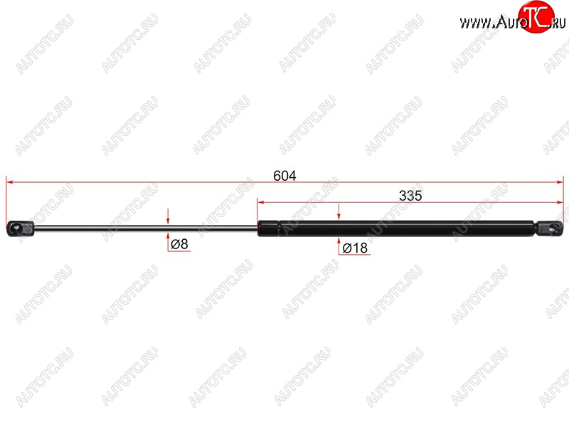 599 р. Газовый упор крышки багажника SAT  Skoda Octavia  A5 (2004-2013) дорестайлинг лифтбэк, лифтбэк рестайлинг  с доставкой в г. Краснодар