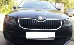 1 299 р. Сетка (для комплектации Active) на бампер Russtal (черная) Skoda Octavia A7 дорестайлинг лифтбэк (2012-2017)  с доставкой в г. Краснодар. Увеличить фотографию 2