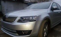 2 699 р. Сетка (для комплектации Ambition, Elegance) на бампер Russtal (хром)  Skoda Octavia  A7 (2012-2017) дорестайлинг лифтбэк, дорестайлинг универсал  с доставкой в г. Краснодар. Увеличить фотографию 2