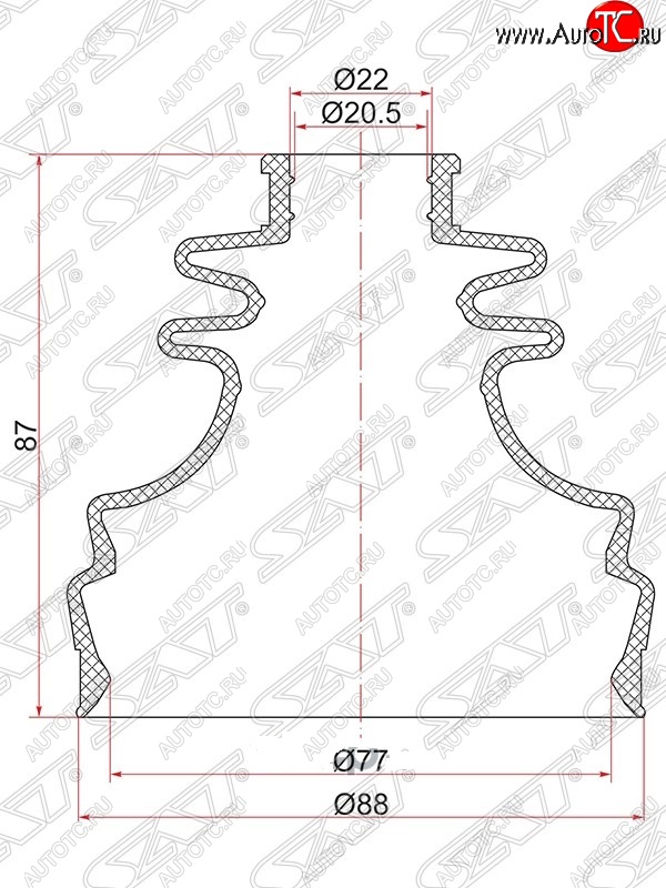 349 р. Пыльник ШРУСа (внутренний) SAT  Skoda Octavia ( Tour A4 1U5,  Tour A4 1U2) (1996-2000), Volkswagen Passat ( B5,  B5.5) (1996-2005)  с доставкой в г. Краснодар