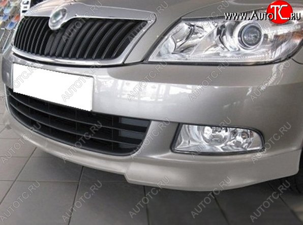 3 949 р. Накладка на передний бампер CT v3 Skoda Octavia A5 рестайлинг универсал (2008-2013) (Неокрашенная)  с доставкой в г. Краснодар