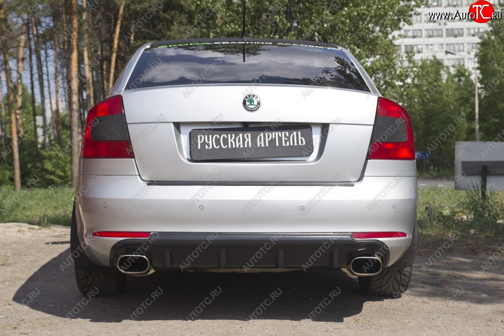 3 369 р. Диффузор заднего бампера RA  Skoda Octavia  A5 (2008-2013) лифтбэк рестайлинг, рестайлинг универсал (Поверхность шагрень)  с доставкой в г. Краснодар