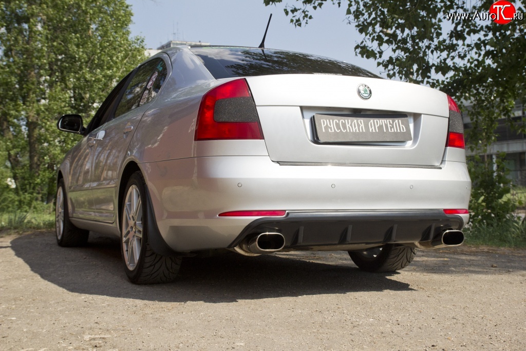 2 899 р. Диффузор заднего бампера RA  Skoda Octavia  A5 (2008-2013) лифтбэк рестайлинг, рестайлинг универсал (Поверхность глянец (под окраску), Неокрашенная)  с доставкой в г. Краснодар