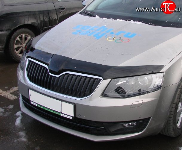 2 879 р. Дефлектор капота NovLine Skoda Octavia A7 дорестайлинг лифтбэк (2012-2017)  с доставкой в г. Краснодар