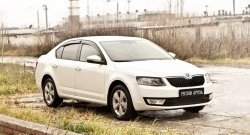 819 р. Реснички на фары RA  Skoda Octavia  A7 (2012-2017) дорестайлинг лифтбэк, дорестайлинг универсал (Неокрашенные)  с доставкой в г. Краснодар. Увеличить фотографию 2