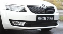 Зимняя заглушка решетки переднего бампера РА Skoda (Шкода) Octavia (Октавия)  A7 (2012-2020) A7 дорестайлинг лифтбэк, дорестайлинг универсал, рестайлинг универсал