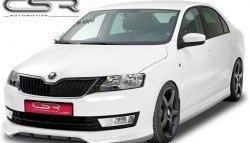 5 999 р. Накладка на передний бампер CSR style Skoda Rapid NH3 дорестайлинг лифтбэк (2012-2017) (Неокрашенная)  с доставкой в г. Краснодар. Увеличить фотографию 2