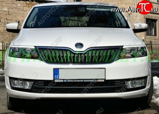 1 099 р. Реснички на фары CT Skoda Rapid NH3 дорестайлинг лифтбэк (2012-2017) (Неокрашенные)  с доставкой в г. Краснодар