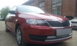 2 399 р. Сетка на бампер Russtal (хром)  Skoda Rapid ( NH3,  NH1) (2012-2017) дорестайлинг лифтбэк, хэтчбэк дорестайлинг  с доставкой в г. Краснодар. Увеличить фотографию 3