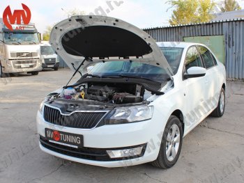 2 969 р. Упор капота MV-Tuning (одинарный) Skoda Rapid NH3 дорестайлинг лифтбэк (2012-2017)  с доставкой в г. Краснодар. Увеличить фотографию 4