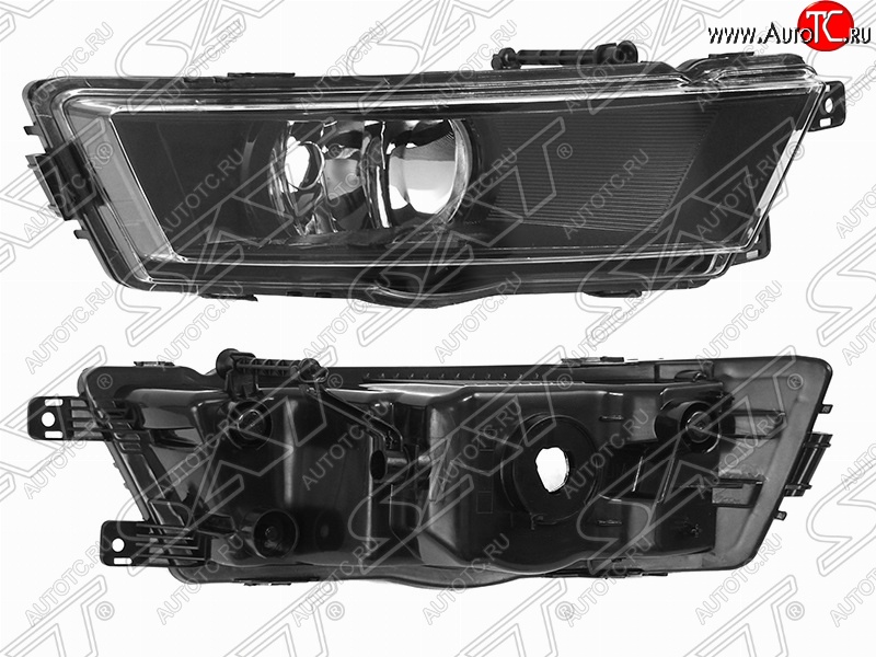 2 039 р. Правая противотуманная фара (чёрная) SAT Skoda Rapid NH3 дорестайлинг лифтбэк (2012-2017)  с доставкой в г. Краснодар