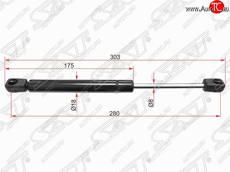 529 р. Газовый упор крышки багажника SAT  Skoda Superb  седан (2001-2006), Volkswagen Passat  B5 (1996-2000)  с доставкой в г. Краснодар