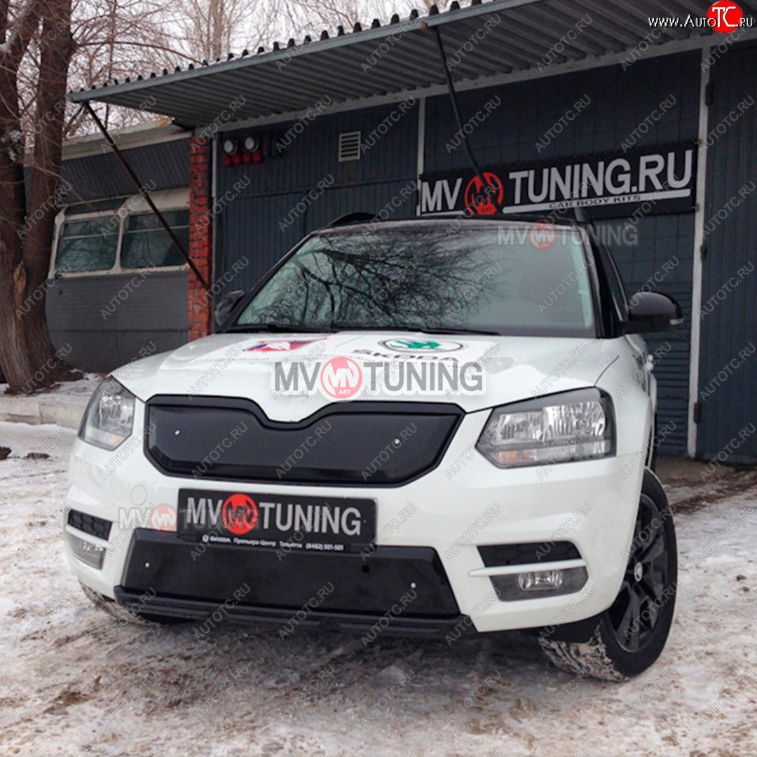 2 999 р. Заглушка решетки радиатора MV-Tuning (комплектация City и MONTE CARLO)  Skoda Yeti (2013-2018) (Поверхность текстурная)  с доставкой в г. Краснодар