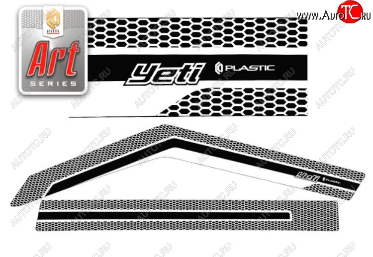 2 199 р. Дефлектора окон CA-Plastic  Skoda Yeti (2009-2013) (Серия Art серебро)  с доставкой в г. Краснодар