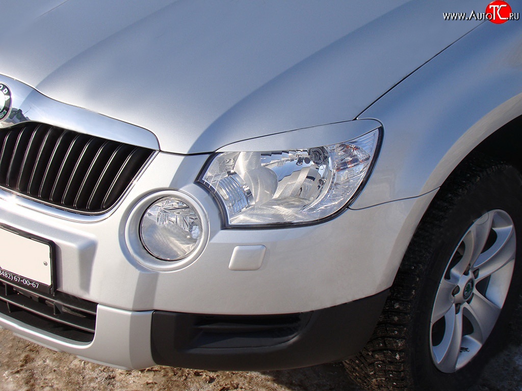 1 149 р. Реснички Sport v2 на фары  Skoda Yeti (2009-2013) (Неокрашенные)  с доставкой в г. Краснодар