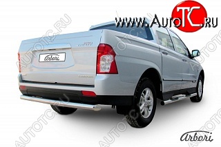 9 809 р. Защита заднего бампера Arbori SSANGYONG Actyon Sport (2012-2024)  с доставкой в г. Краснодар