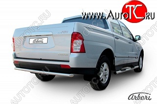 8 549 р. Защита заднего бампера Arbori SSANGYONG Actyon Sport (2012-2024)  с доставкой в г. Краснодар