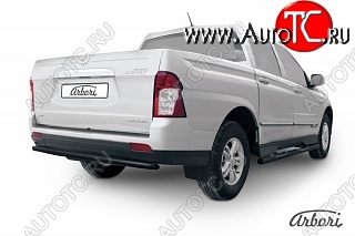 5 399 р. Защита заднего бампера Arbori SSANGYONG Actyon Sport (2012-2024)  с доставкой в г. Краснодар