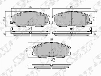 Колодки тормозные (передние) SAT SSANGYONG Actyon 1 (2006-2010)