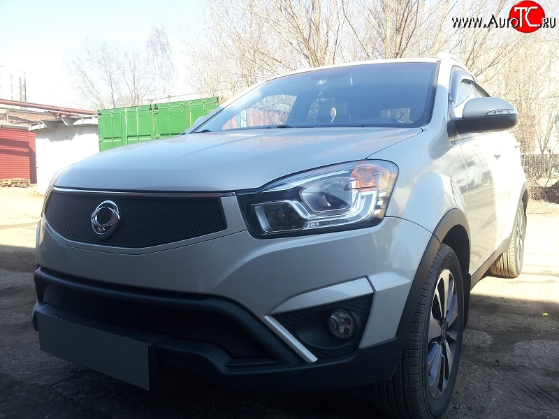 2 099 р. Нижняя сетка на бампер Russtal (черная) SSANGYONG Actyon рестайлинг (2013-2021)  с доставкой в г. Краснодар