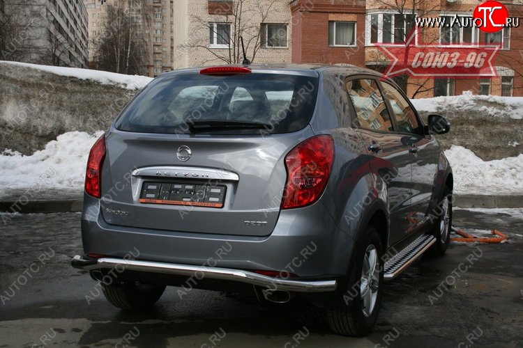 12 194 р. Защита заднего бампера (d60) волна Souz-96 SSANGYONG Actyon дорестайлинг (2010-2013)  с доставкой в г. Краснодар