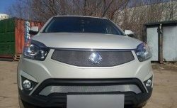 1 539 р. Нижняя сетка на бампер Russtal (хром)  SSANGYONG Actyon (2013-2021) рестайлинг  с доставкой в г. Краснодар. Увеличить фотографию 2