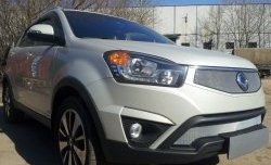 Нижняя сетка на бампер Russtal (хром) SSANGYONG (Ссан) Actyon (Актион) (2013-2021) рестайлинг