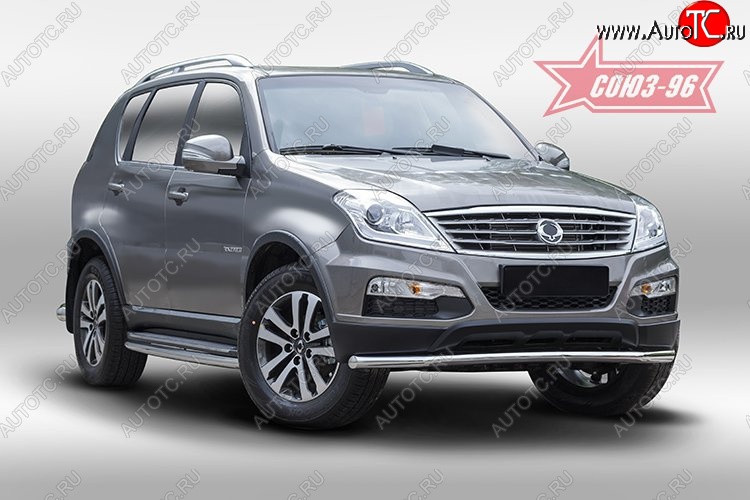 12 914 р. Защита переднего бампера одинарная Souz-96 (d60). SSANGYONG Rexton Y290 (2012-2017)  с доставкой в г. Краснодар