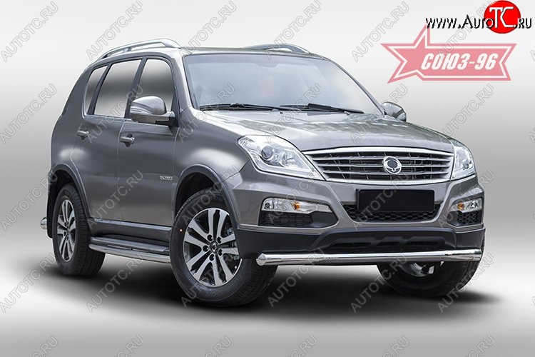 14 669 р. Защита переднего бампера одинарная Souz-96 (d76) SSANGYONG Rexton Y290 (2012-2017)  с доставкой в г. Краснодар