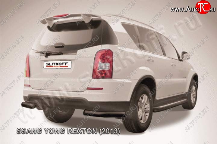 6 299 р. Уголки d76  SSANGYONG Rexton  Y290 (2012-2017) (Цвет: серебристый)  с доставкой в г. Краснодар