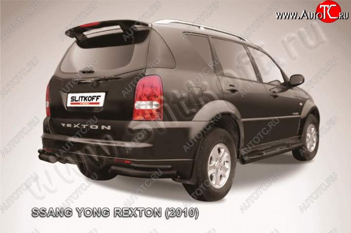 6 999 р. Уголки d76+d42 двойные  SSANGYONG Rexton  Y250 (2006-2012) (Цвет: серебристый)  с доставкой в г. Краснодар